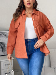 Corduroy Button Up Casual Blouse