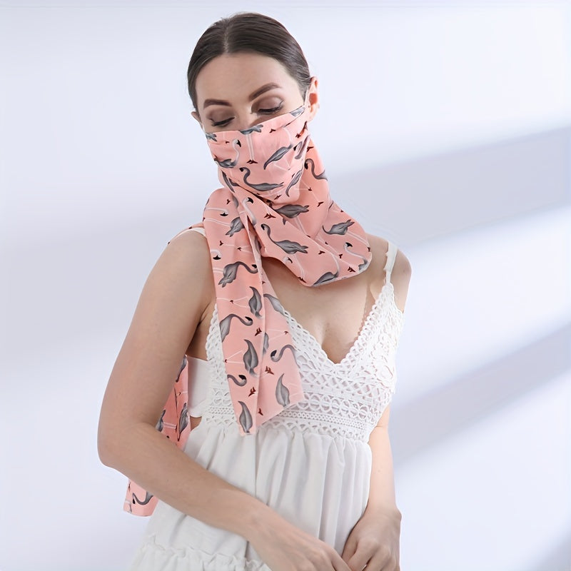 Animal Print Pink Scarf Women Casual Face Mask Dustproof Cover