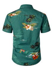 Men's Coconut Palm Print Button Up Shirt