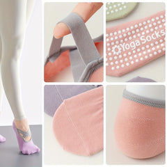 3 Pairs Yoga Socks Non-slip Cross Strap Sports Socks