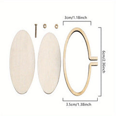 1pc Wooden Mini Small Embroidery Stretch Fixed Frame Round Oval Photo Frame