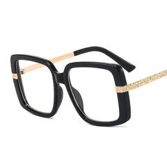 Thick Square Frame Glasses For Women Spectacles Lens Colorful Glasses