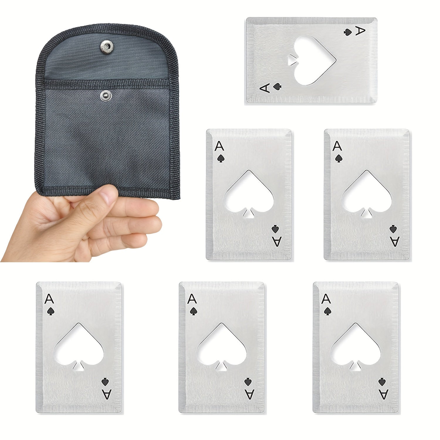 6pcs Card Shaped Beer Opener Poker Bottle Opener