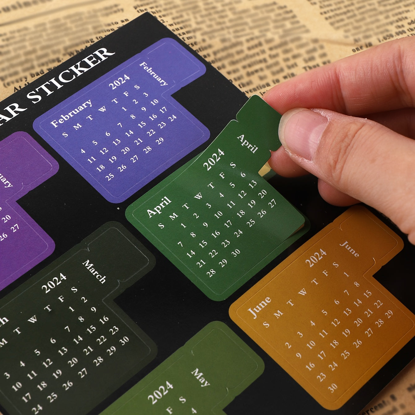 2pcs Annual Planner Sticker English Schedule Self-adhesive Notepad