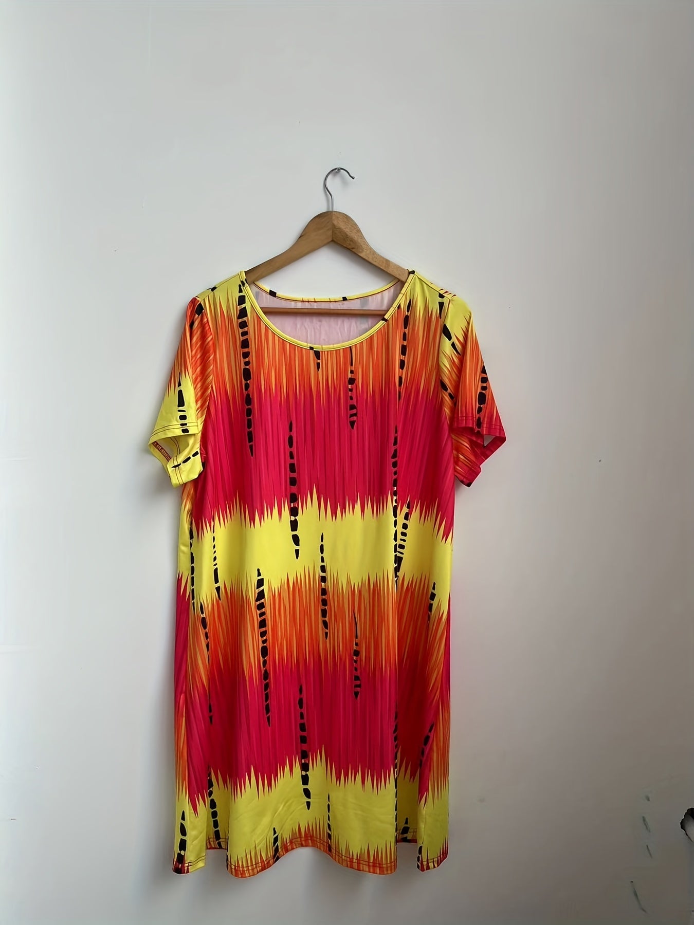 Casual Dress Women's Plus Tie Dye Tee Dress