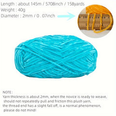1pc Velvet Chenille 40g Yarn 100 Polyester Doll Crochet DIY Material Hand woven