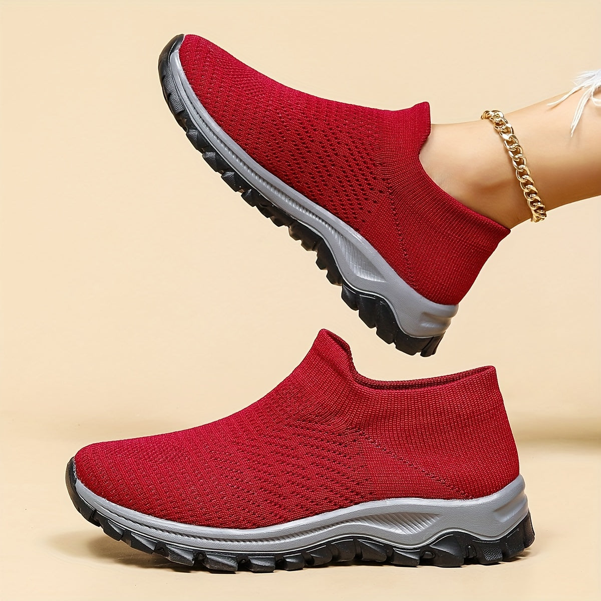 Women's Woven Walking Shoes Slip On Casual Sneakers