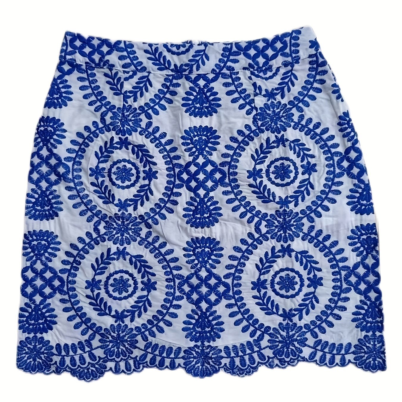 Geometric Print Embroidered Skirt Ethnic Style Retro Casual