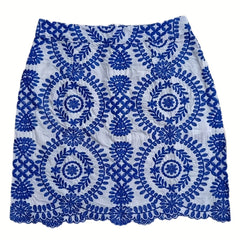 Geometric Print Embroidered Skirt Ethnic Style Retro Casual