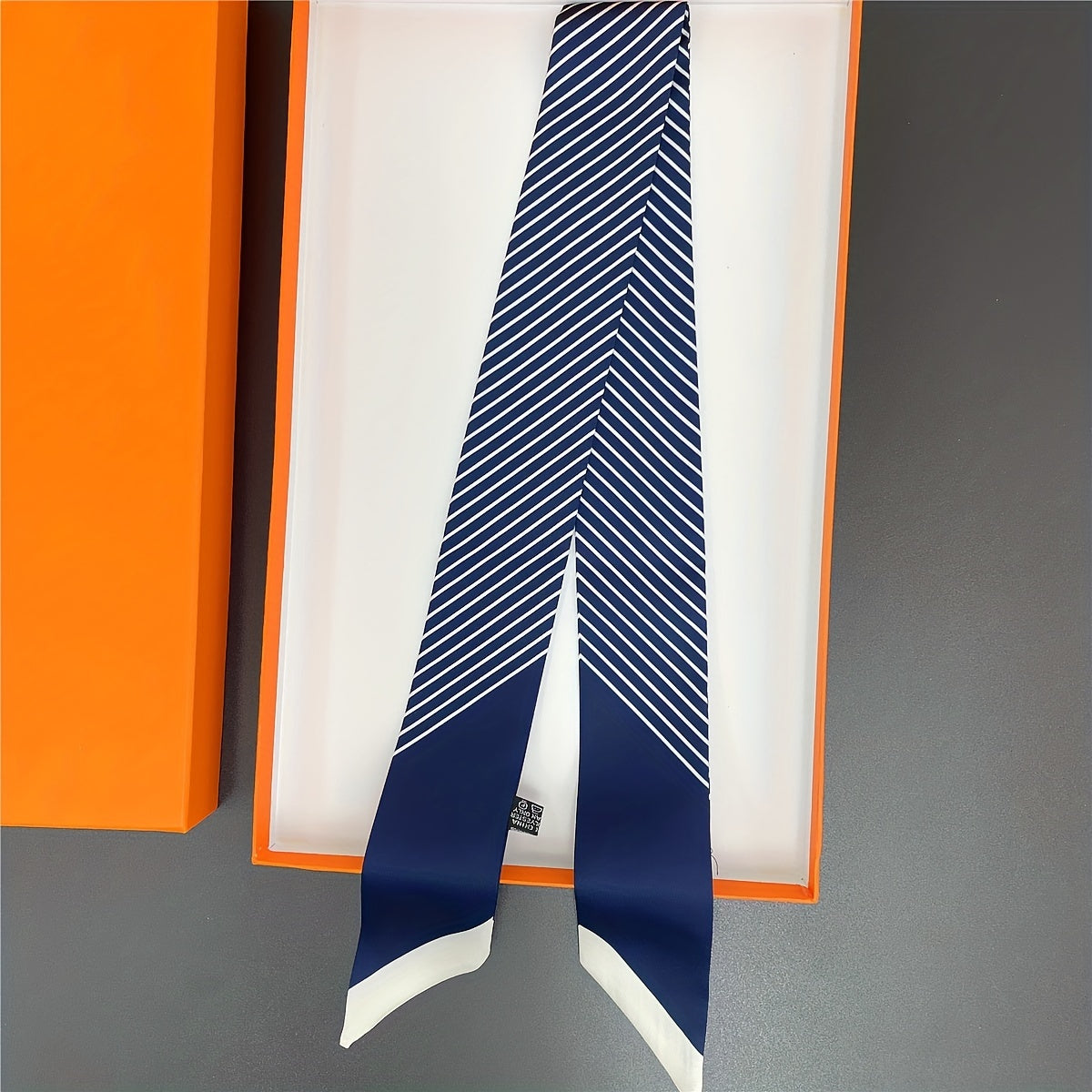 Striped Skinny Scarf Ribbon Neckerchief Twilly Scarf