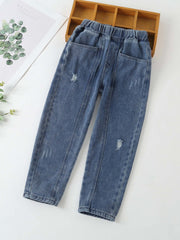 Boys Stylish Denim Pants Casual Washed Non Stretch Jeans