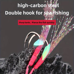 5pcs Double Assist Hooks Carbon Steel Fishing Hook For Vertical Jigging
