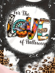 Girls Halloween Print T-shirt Breathable Comfy Pullover