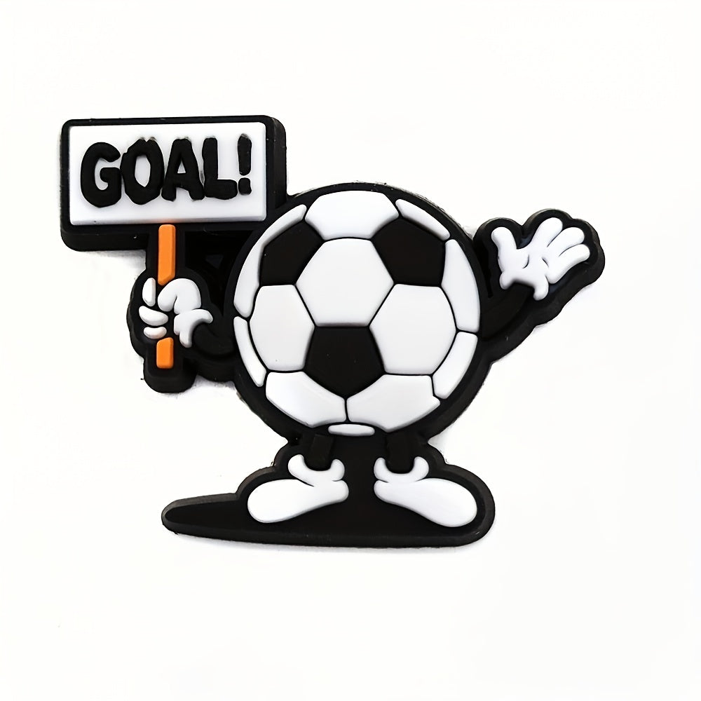 18pcs Football Shoes Charms For Bubble Slides Sandals PVC Shoe Decorations