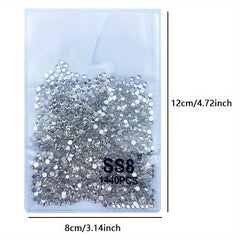 1440pcs Clear Crystal Rhinestones for Nail Art DIY