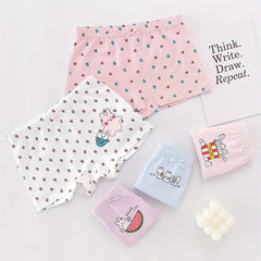Toddler Girls Cartoon Rabbit Graphic Bow Shortie Briefs 4pcs Set