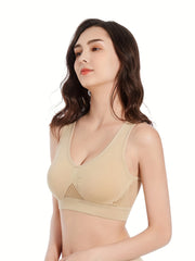 3pcs Wireless Sports Bras Hollow Out Breathable Running Yoga