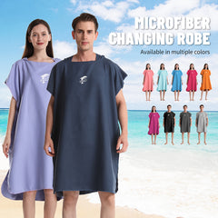 Microfiber Surf Poncho Changing Robe Towel Unisex Bathrobe