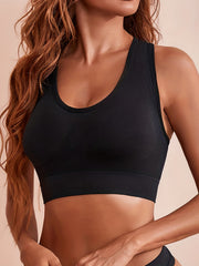 Sporty Racerback Crop Top Sleeveless Workout Vest