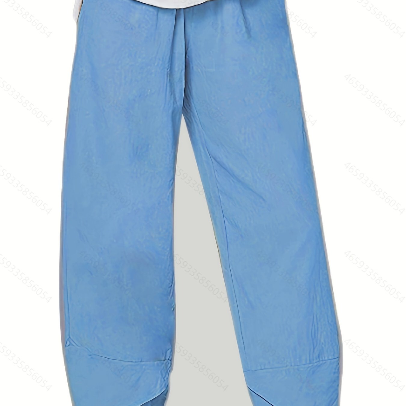 Solid Casual Elastic Waist Summer Pants With Pockets