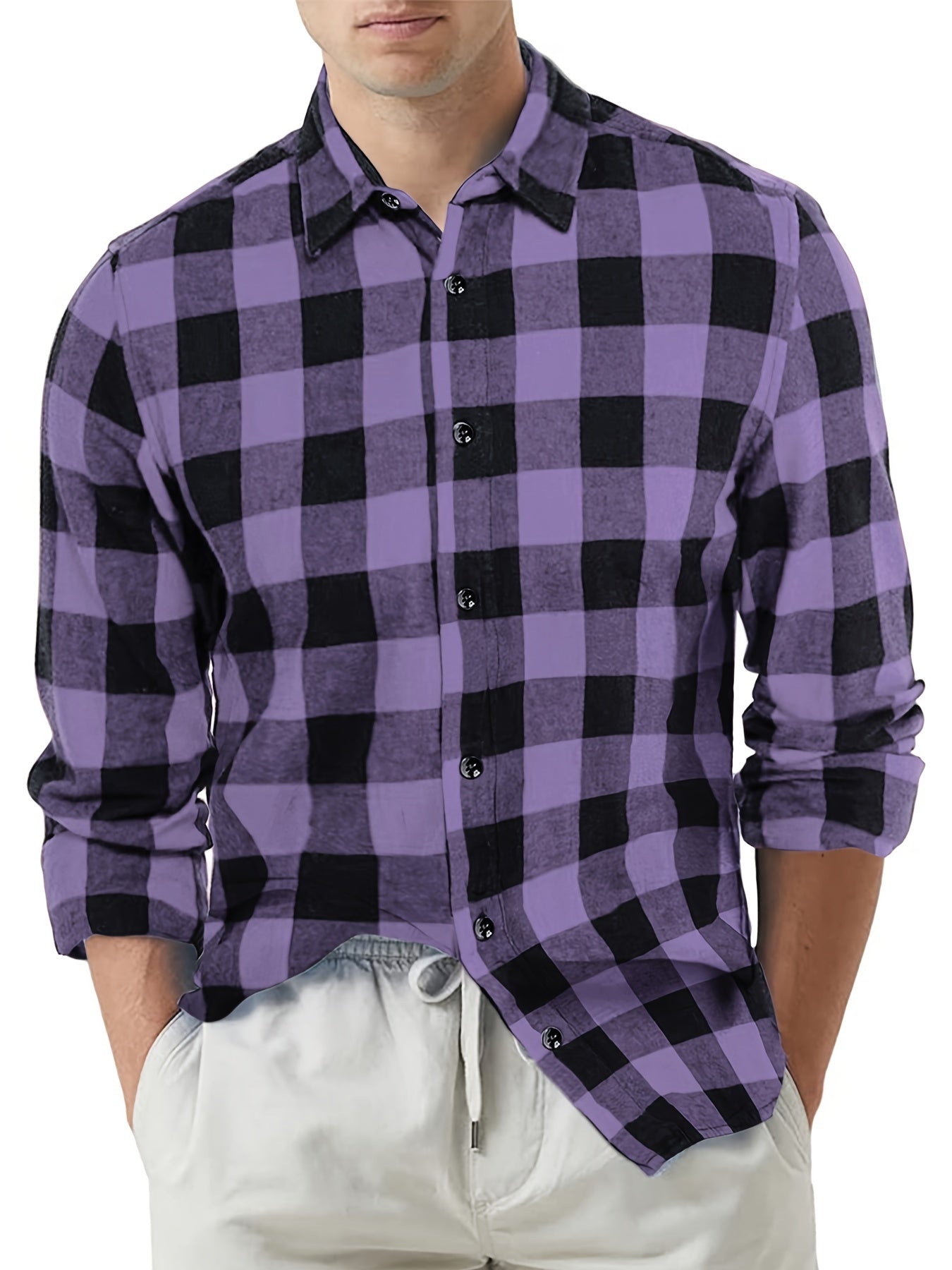 Men's Casual Plaid Shirt