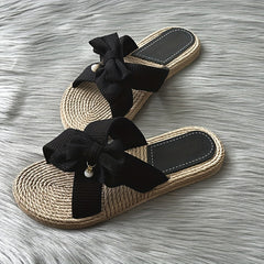 Women's Bowknot Sandals Comfy Beach Shoes