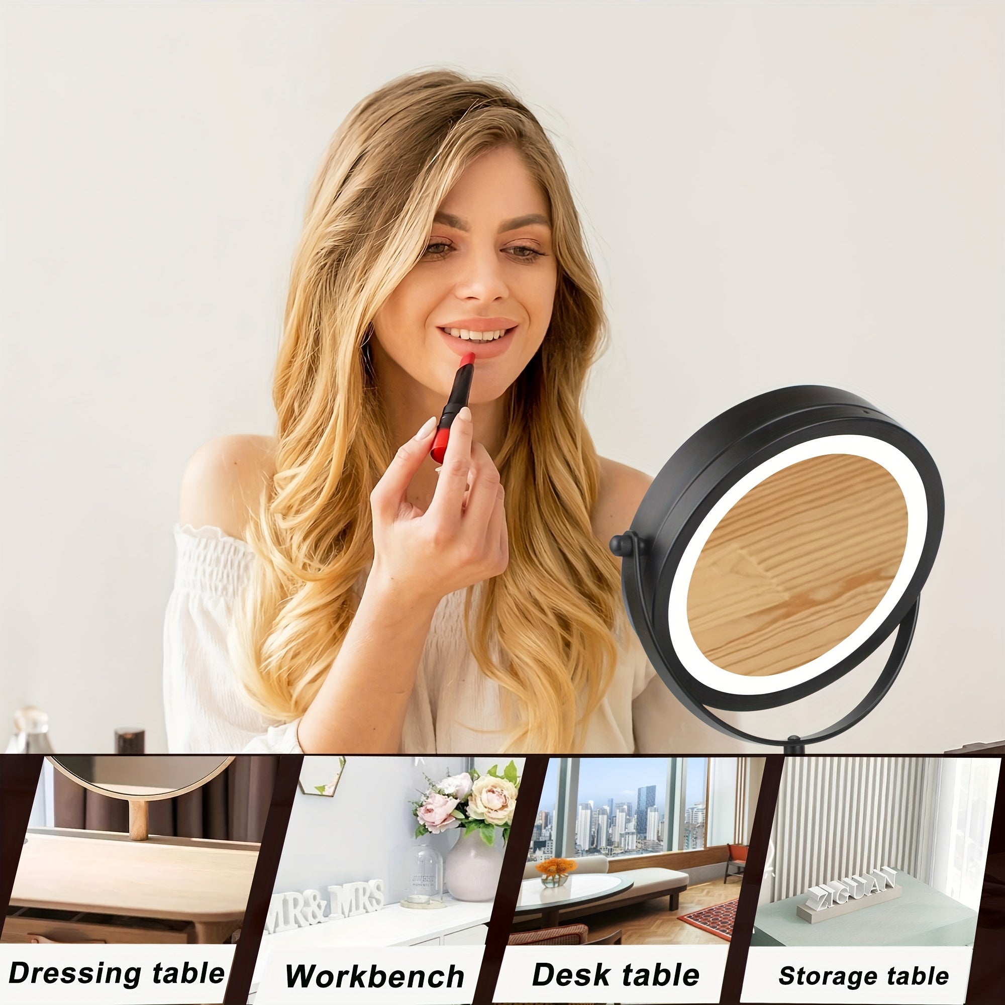 10X Magnification Lighted Makeup Mirror