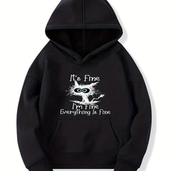 Funny Cat Graphics Girls' Long Sleeve Casual Hoodie Sweatshirt