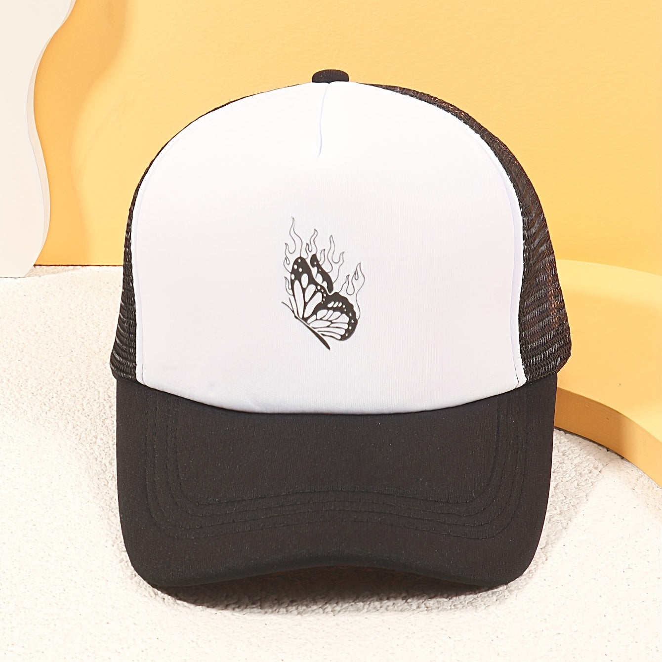 Butterfly Print Trucker Hat Mesh Baseball Cap Lightweight Sunshade Dad Hats