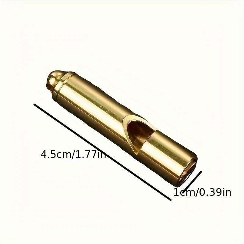 Pure Brass Outdoor Survival Whistle - High Pitched Wilderness Survival Equipment