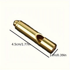 Pure Brass Outdoor Survival Whistle - High Pitched Wilderness Survival Equipment