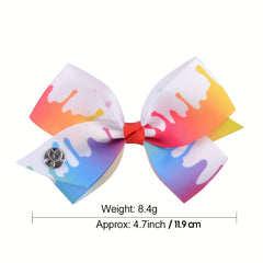 6pcs Unicorn Rainbow Ribbon Bow Hair Clips Set Princess Hair Accessories