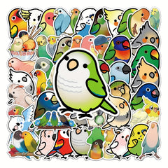 50pcs Parrot Pattern Stickers Waterproof for Water Bottles Laptop