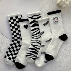 10 Pairs Cartoon Print Socks Women's Stockings