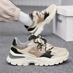 Men's Chunky Knit Shoes Lace Up Soft Sole Sneakers