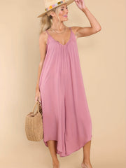 Ruched Jumpsuit Spaghetti Strap Wide Leg Jumpsuit