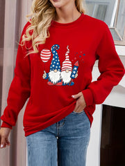 Santa Claus Print Crew Neck Sweatshirt
