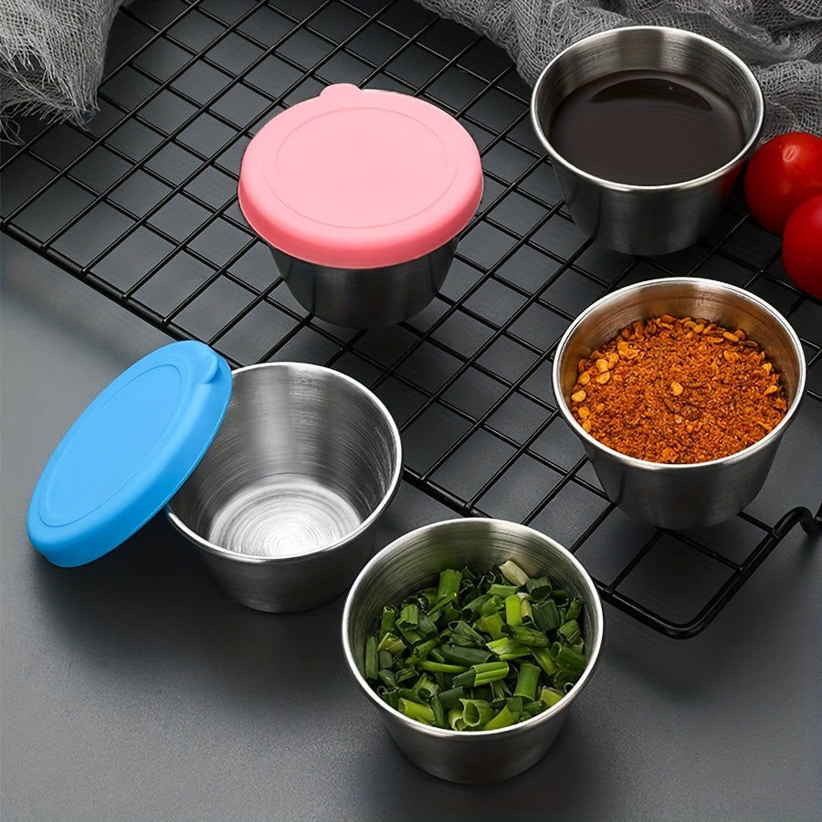 Stainless Steel Sealed Dipping Cup With Silicone Lid