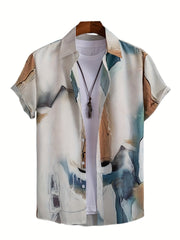 Stylish Print Men's Short Sleeve Shirt for Summer Vacation