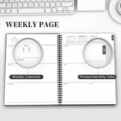 2022 Monthly Calendar Planner Spiral - JAN to DEC - Time Management Personal Age