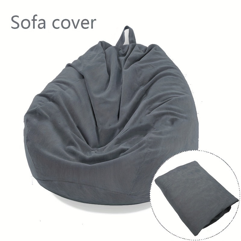 Corduroy Lazy Sofa Cover Bean Bag Chair for Plush Toys