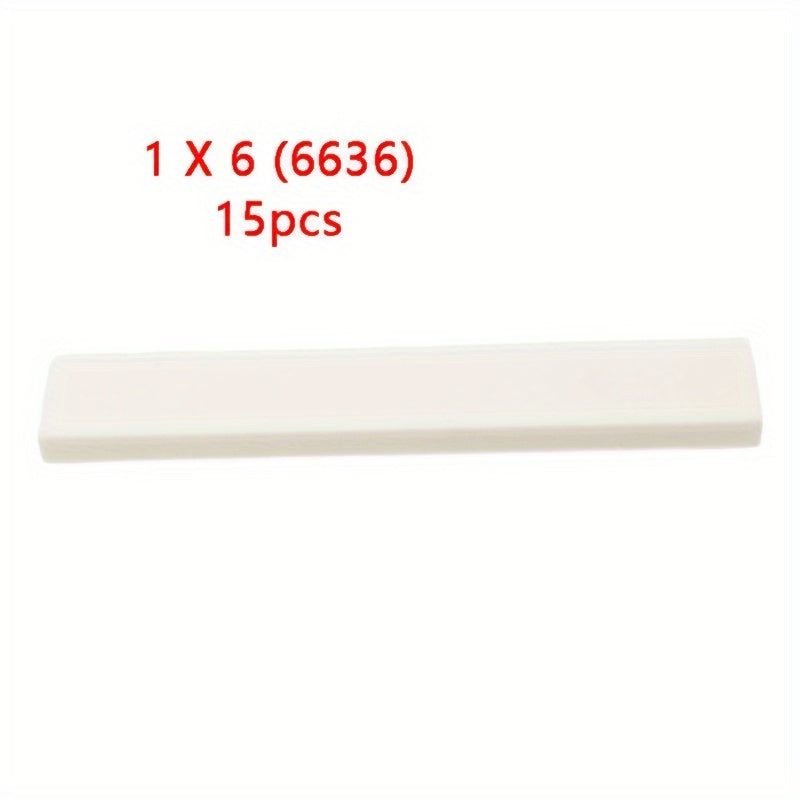 15pcs 1X6 Low Wall Flat Bricks 6636 Building Blocks for DIY Projects