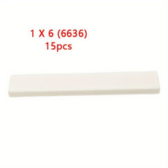 15pcs 1X6 Low Wall Flat Bricks 6636 Building Blocks for DIY Projects