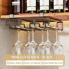 Inverted Perforated Wine Glass Rack Hanging Holder Under Cabinet Coffee Cup