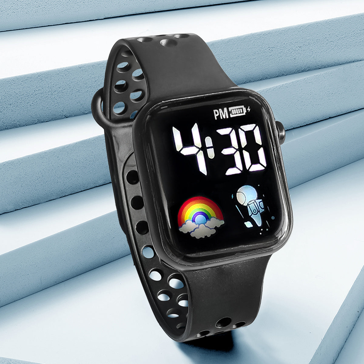 Kids Rainbow Astronaut LED Sport Watch Electronic Wristwatch