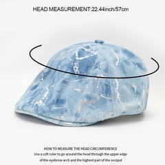 Cotton Hot Stamping Denim Beret Painter Hat Lightweight Cap