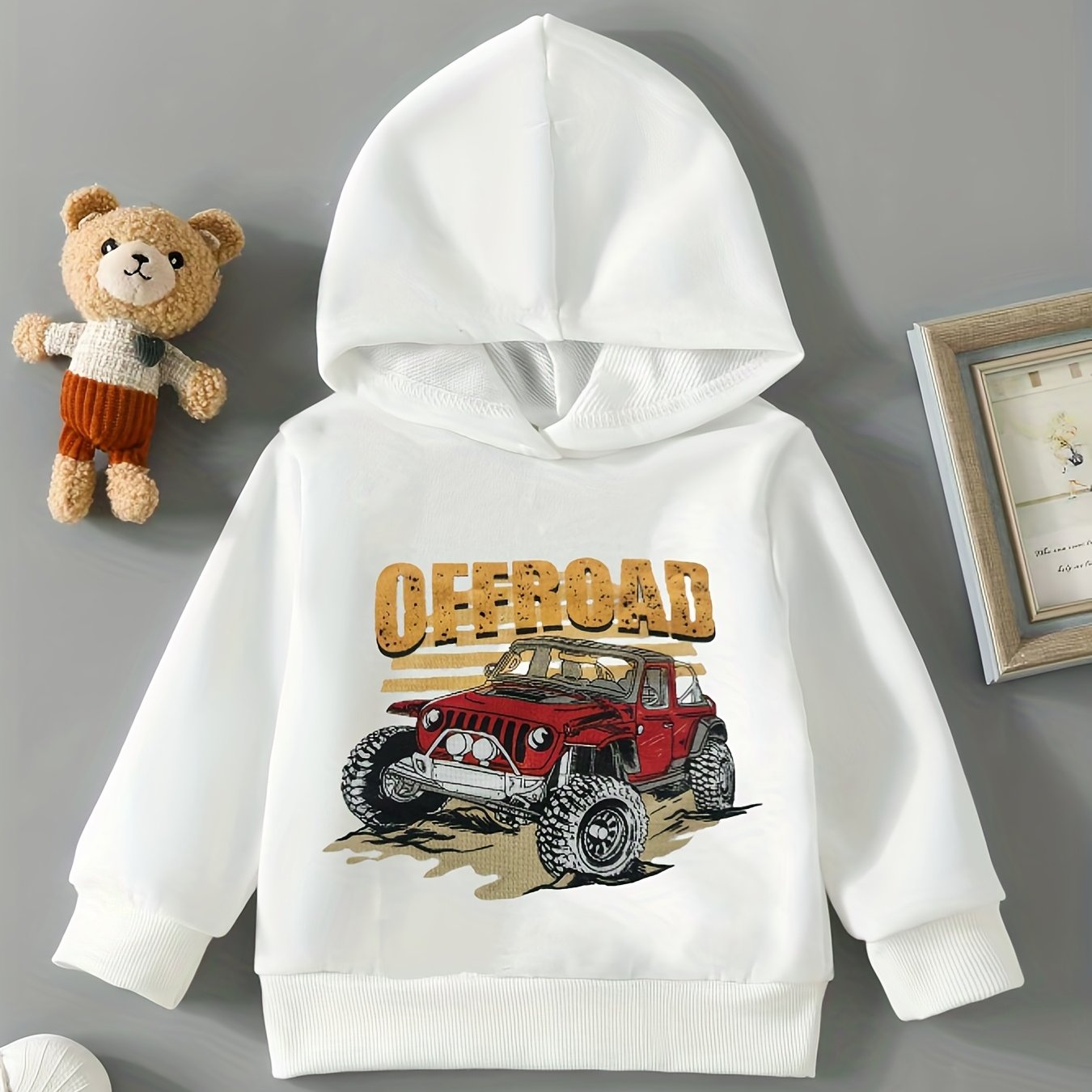 Infant Toddler Boys Car Print Hoodie Top