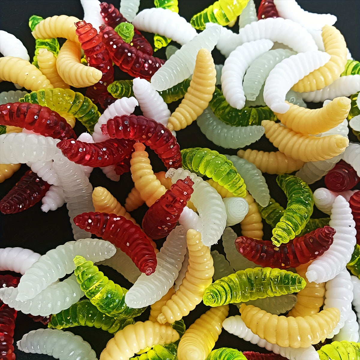 Fluorescent Maggot Soft Lure Set - Smelly Worms for Fishing Success