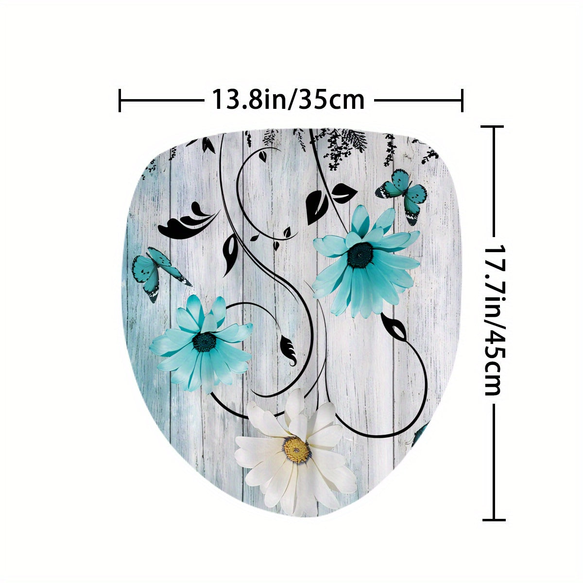 Flower & Butterfly Pattern Shower Curtain Set