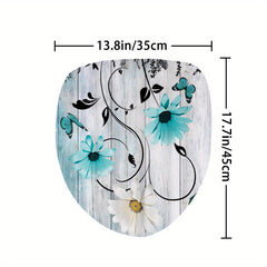 Flower & Butterfly Pattern Shower Curtain Set